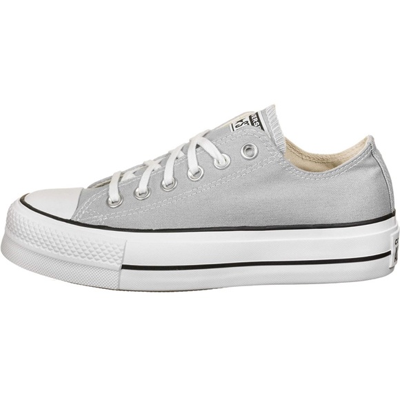 NWOT Light Grey Platform Converse Low Top Chuck Taylor SZ 7M Runs Large - Picture 2 of 13